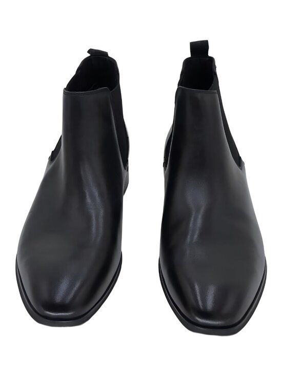 Calvin Klein Mens Donto Slip-On Dress Boot Black Leather Size 11M